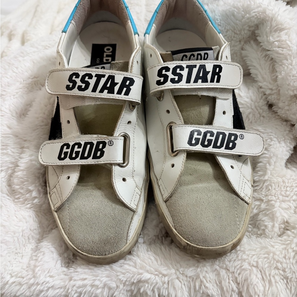 Golden Goose Kids White and Black Sneakers